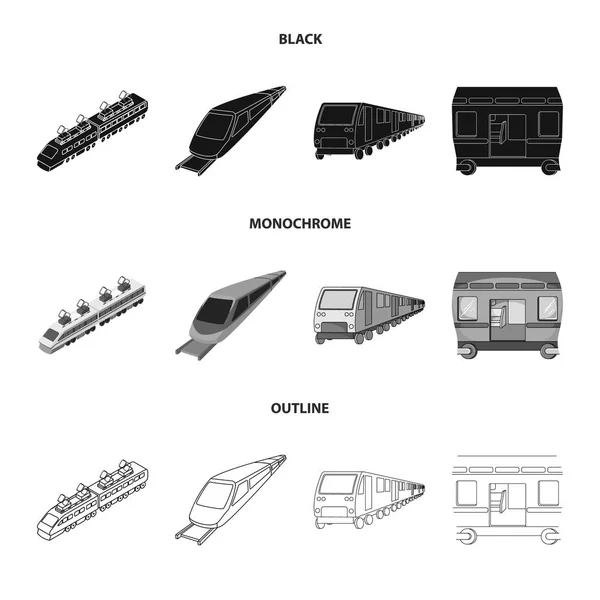 Conception vectorielle de l'icône ferroviaire et ferroviaire. Ensemble d'icône vectorielle chemin de fer et chemin de fer pour le stock . — Image vectorielle