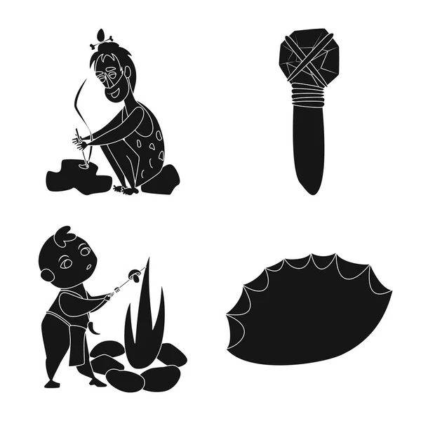 Ilustración vectorial de sapiens y símbolo de desarrollo. Colección de sapiens e ilustración de vector de stock de edad . — Vector de stock