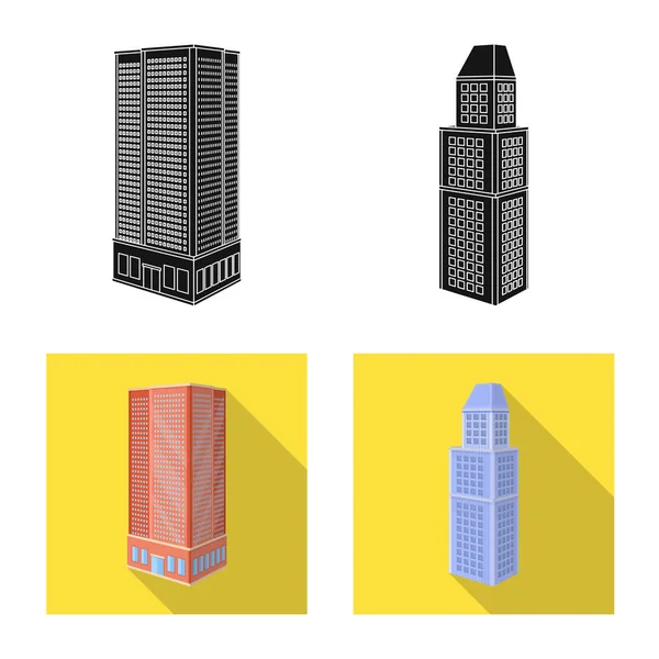 Изолированный объект строительства и строительный символ. Набор векторных значков строительства и недвижимости для склада . — стоковый вектор