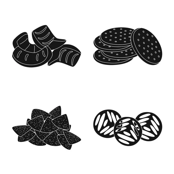 Ilustración vectorial del logotipo de fiesta y cocina. Colección de partido y crujiente icono de vector para la acción . — Vector de stock