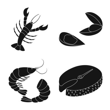 Pazar ve deniz sembolü vektör illüstrasyon. Hisse senedi için pazar ve deniz vektör simgesi seti.