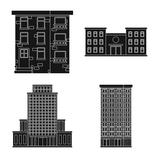 Ilustración vectorial del signo moderno y patrimonial. Conjunto de símbolo de stock moderno y de construcción para web . — Archivo Imágenes Vectoriales