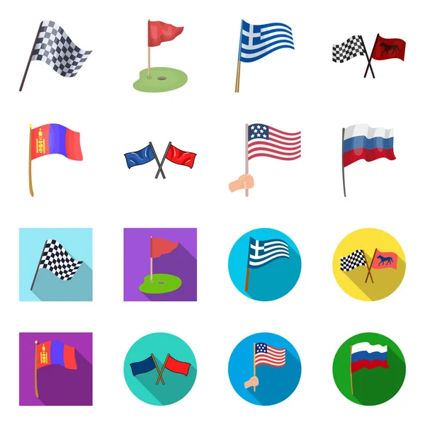 Objet isolé du monde et signe du drapeau. Collection de monde et ruban symbole stock pour le web . — Image vectorielle