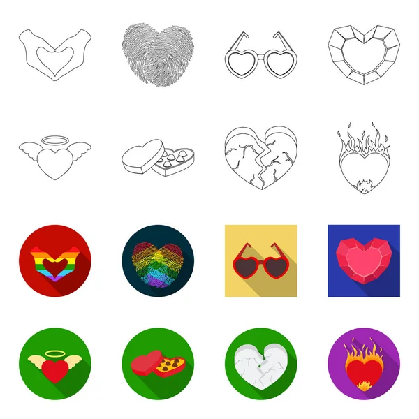 Objeto aislado del icono abstracto y de la forma. Conjunto de abstracto y el amor icono de vector para stock . — Archivo Imágenes Vectoriales