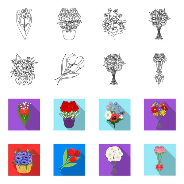 Diseño vectorial del icono de primavera y corona. Conjunto de primavera y flor símbolo de stock para la web . — Archivo Imágenes Vectoriales