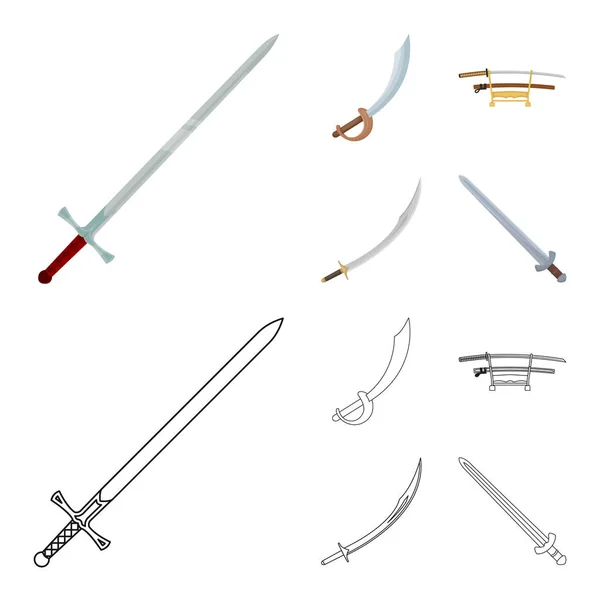 剣とブレードのロゴのベクター イラストです。剣や在庫のゲーム ベクトル アイコン集. — ストックベクタ
