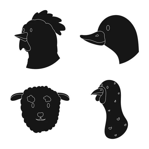 Векторні ілюстрації ранчо та органічного знаку. Набір символів ранчо і голови для Інтернету . — стоковий вектор