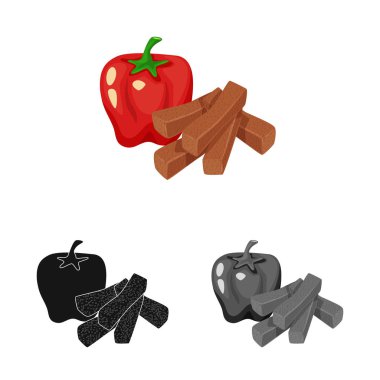 Kruton ve ekmek simgesivektör tasarımı. Kruton ve kırmızı stok vektör illüstrasyon koleksiyonu.