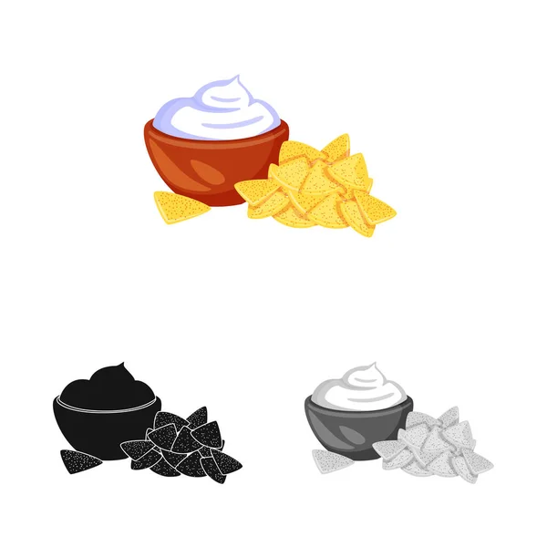 Vector illustration of cracker and cookie icon. Set of cracker and cream vector icon for stock. — Stock Vector