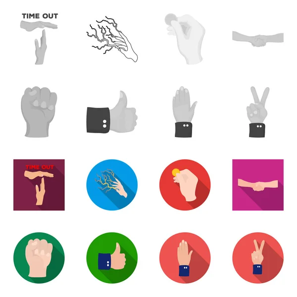 Diseño vectorial de signo animado y pulgar. Conjunto de animación y gestos stock símbolo para web . — Vector de stock
