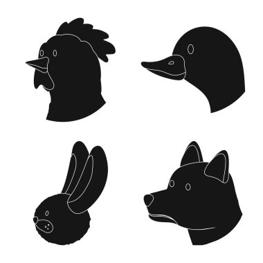 Çiftlik ve organik simge vektör çizimi. Çiftlik ve web için baş hisse senedi simgesi toplama.