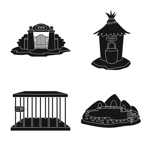 Векторная иллюстрация фауны и логотипа развлечения. Набор символов фауны и парка для веб-сайтов . — стоковый вектор