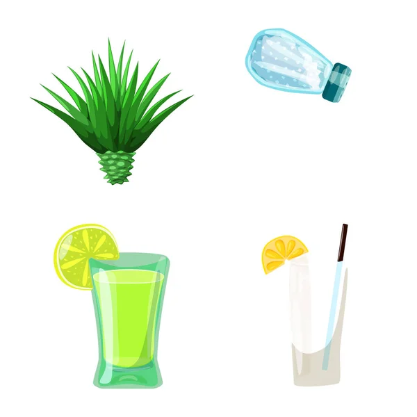 Vektorillustration von Mexiko und Tequila-Zeichen. Set von Mexiko und Fiesta Aktiensymbol für das Web. — Stockvektor