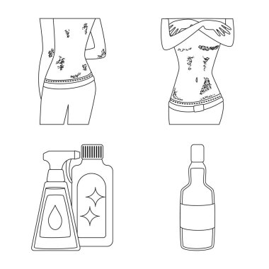 Hastalık izole nesne ve sağlık logosu. Stok için hastalık ve ağrı vektör simgesi seti.