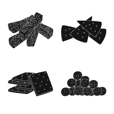 Parti ve pişirme logosu izole nesne. Parti ve gevrek stok vektör illüstrasyon koleksiyonu.