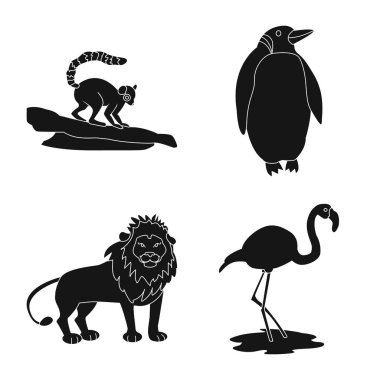 Fauna ve eğlence işareti izole nesne. Fauna ve park stok vektör illüstrasyon koleksiyonu.