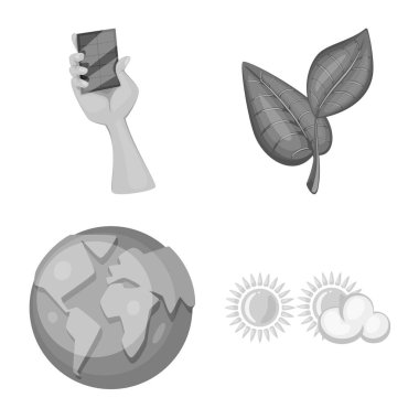 Organik ve doğa logosu izole nesne. Web için organik ve panel stok sembolü koleksiyonu.