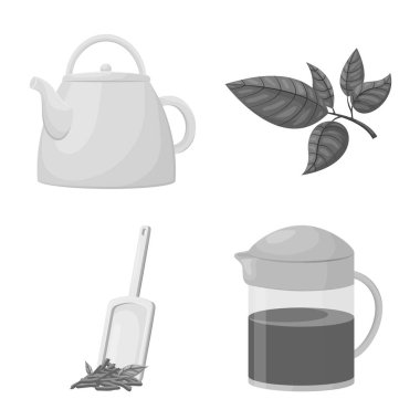 Yeşil ve siyah logo vektör tasarımı. Stok için yeşil ve organik vektör simgesinin toplanması.