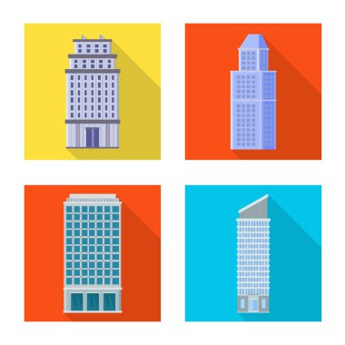 Belediye vektör çizim ve merkezi oturum açın. Emlak hisse senedi vektör çizim ve Belediye kümesi.