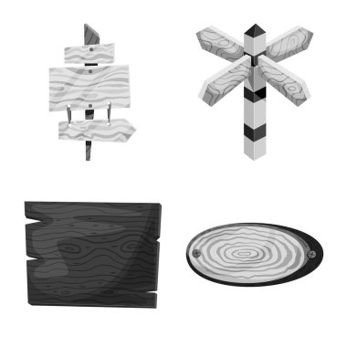 Tabela ve ahşap logo vektör illüstrasyon. Tabela ve ağaç stok vektör illüstrasyon koleksiyonu.