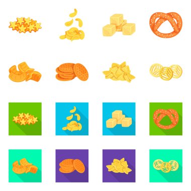 Oktoberfest ve bar simge vektör tasarımı. Oktoberfest ve hisse senedi için pişirme vektör ikon koleksiyonu.