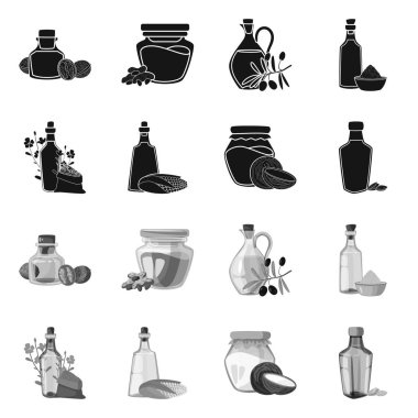 Sağlıklı ve sebze logosu yalıtılmış nesne. Tarım hisse senedi vektör çizim ve sağlıklı kümesi.