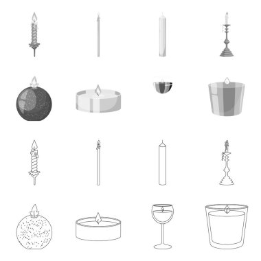 Vektör çizim rahatlama ve alev sembolü. Gevşeme ve web için balmumu hisse senedi simgesi.