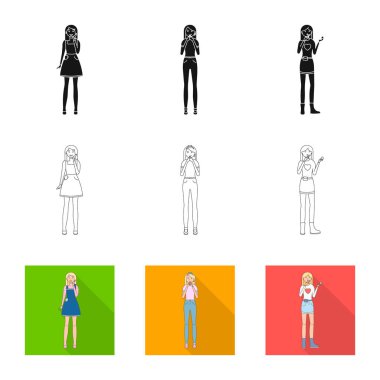 Duruş ve ruh kutsal kişilerin resmi yalıtılmış nesne. Duruş ve web için kadın hisse senedi simgesi.