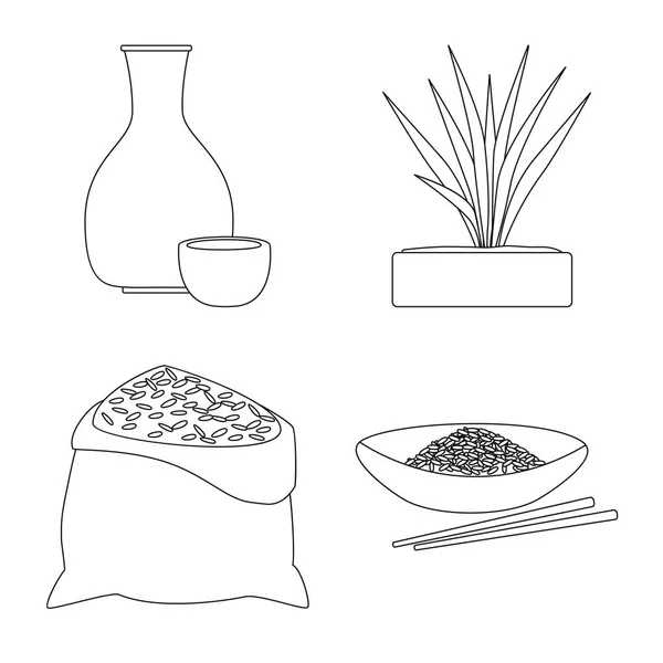 Vektoros illusztráció diéta és főzési logó. A táplálkozással és az ökológiai készletvektorral illusztrálja a gyűjteményt. — Stock Vector
