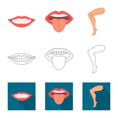 Vücut ve bölümü logo vektör Illustration. Vücut ve anatomi hisse senedi vektör çizim seti.