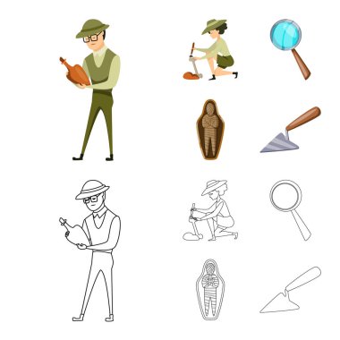 Hikaye ve öğeler logo vektör tasarımı. Hikaye ve öznitelikleri koleksiyonu stok web simgesi.