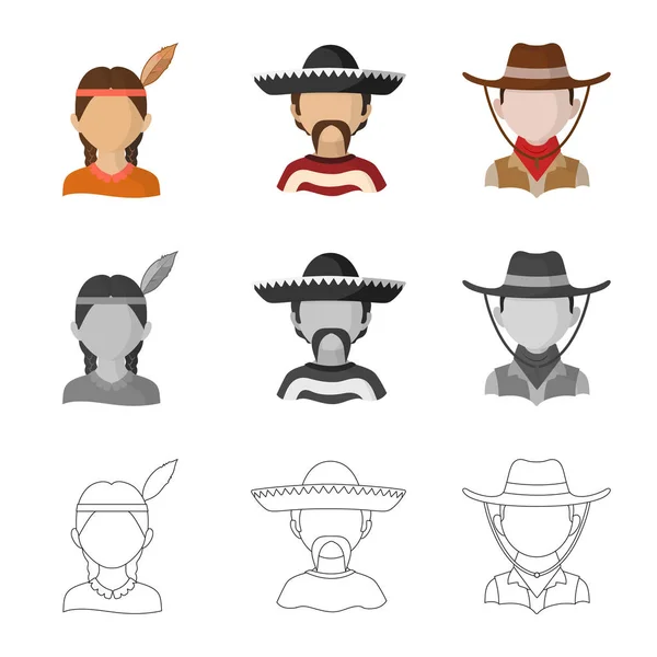 Ilustración vectorial de imitador e icono residente. Conjunto de imitador e icono de vector de cultura para stock . — Vector de stock