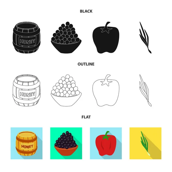 Illustrazione vettoriale del gusto e simbolo del prodotto. Set di simbolo del gusto e del brodo di cottura per web . — Vettoriale Stock