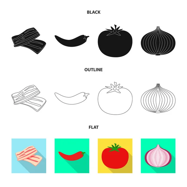 Ilustracja wektorowa smak i symbolu. Kolekcja smak i gotowania symbol giełdowy dla sieci web. — Wektor stockowy