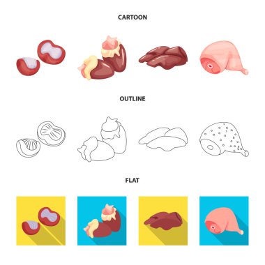 Ürün ve kümes hayvanları logo vektör Illustration. Hisse senedi için ürün ve tarım vektör simge kümesi.