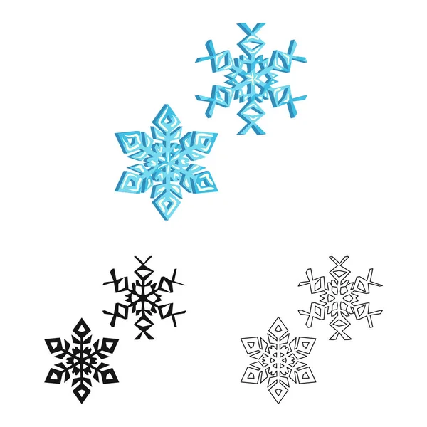 Vector illustratie van sneeuwvlok en mooi symbool. Set van sneeuwvlok en blauwe voorraad vector illustratie. — Stockvector