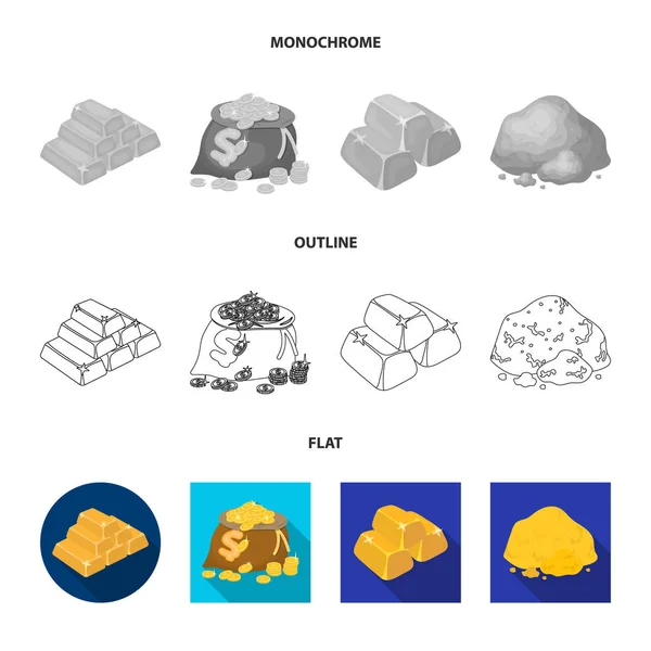 と金のアイコンの隔離されたオブジェクト。●ゴールデンストックベクトルイラストのコレクション. — ストックベクタ