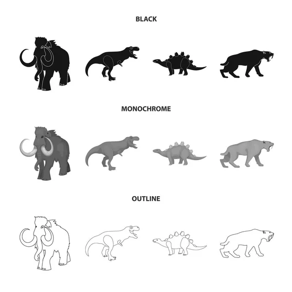 Vektorillustration des Tier- und Zeichenzeichens. Set von tierischen und antiken Vektorsymbolen für Aktien. — Stockvektor