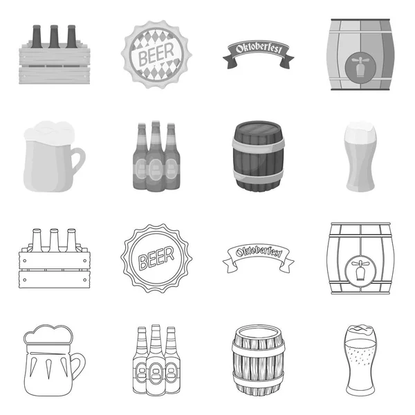 Vektordesign des minimalen und pint Logos. Sammlung von Minimal und Craft Stock Symbol für das Web. — Stockvektor