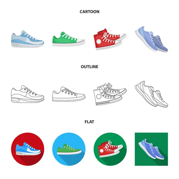 Εικονογράφηση διάνυσμα λογότυπο παπούτσι και τον αθλητισμό. Συλλογή παπουτσιών και γυμναστήριο εικονίδιο του φορέα για το απόθεμα. — Διανυσματικό Αρχείο