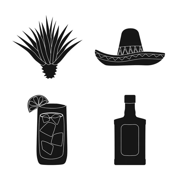 Ilustração vetorial de carnaval e símbolo nacional. Coleção de carnaval e símbolo de estoque de tequila para web . — Vetor de Stock