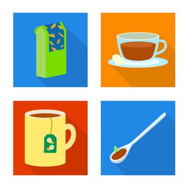 Ürün vektör tasarımı ve organik sembol. Stok için ürün ve çiçek vektör simgesi seti.