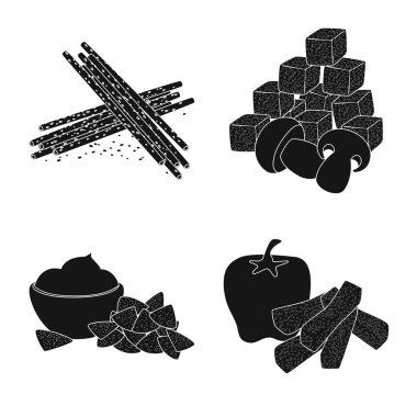 Vektör Illustration madde ve organik sembol. Web için madde ve ürün stok sembolü seti.