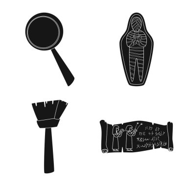 Müzenin izole nesnesi ve öznitelikleri işareti. Web için müze ve tarihi stok sembolü koleksiyonu.