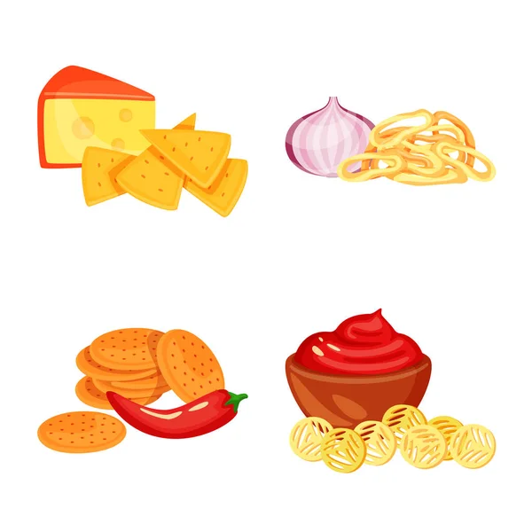 Vektorillustration von Lebensmitteln und Produktsymbol. Essens- und Party-Vektor-Illustration. — Stockvektor