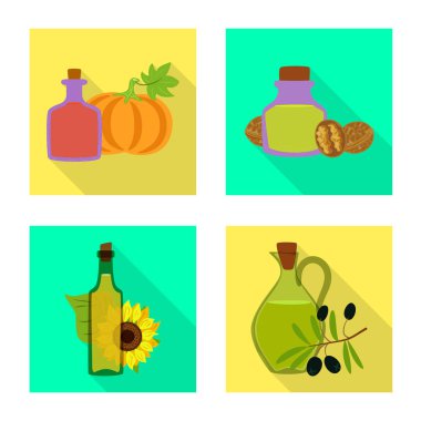 Şişe ve cam işareti izole nesne. Web için şişe ve tarım stok sembolü seti.