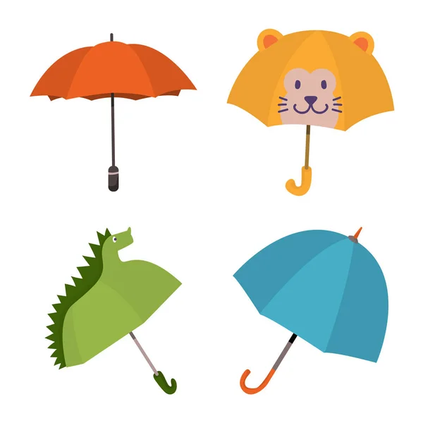 Diseño vectorial de paraguas y logotipo de lluvia. Conjunto de paraguas e icono de vector meteorológico para stock . — Vector de stock