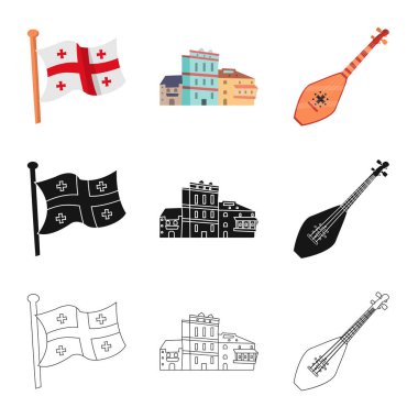 Kültür ve gezi işareti vektör çizimi. Hisse senedi için kültür ve özgünlük vektör simge kümesi.