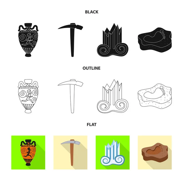 Conception vectorielle de l'histoire et des objets symbole. Ensemble d'histoire et d'attributs icône vectorielle pour le stock . — Image vectorielle