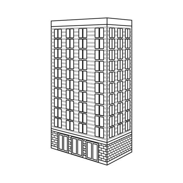 Vektorillustration von Büro und Wolkenkratzer-Symbol. Sammlung von Abbildungen von Büro- und Firmenaktien. — Stockvektor